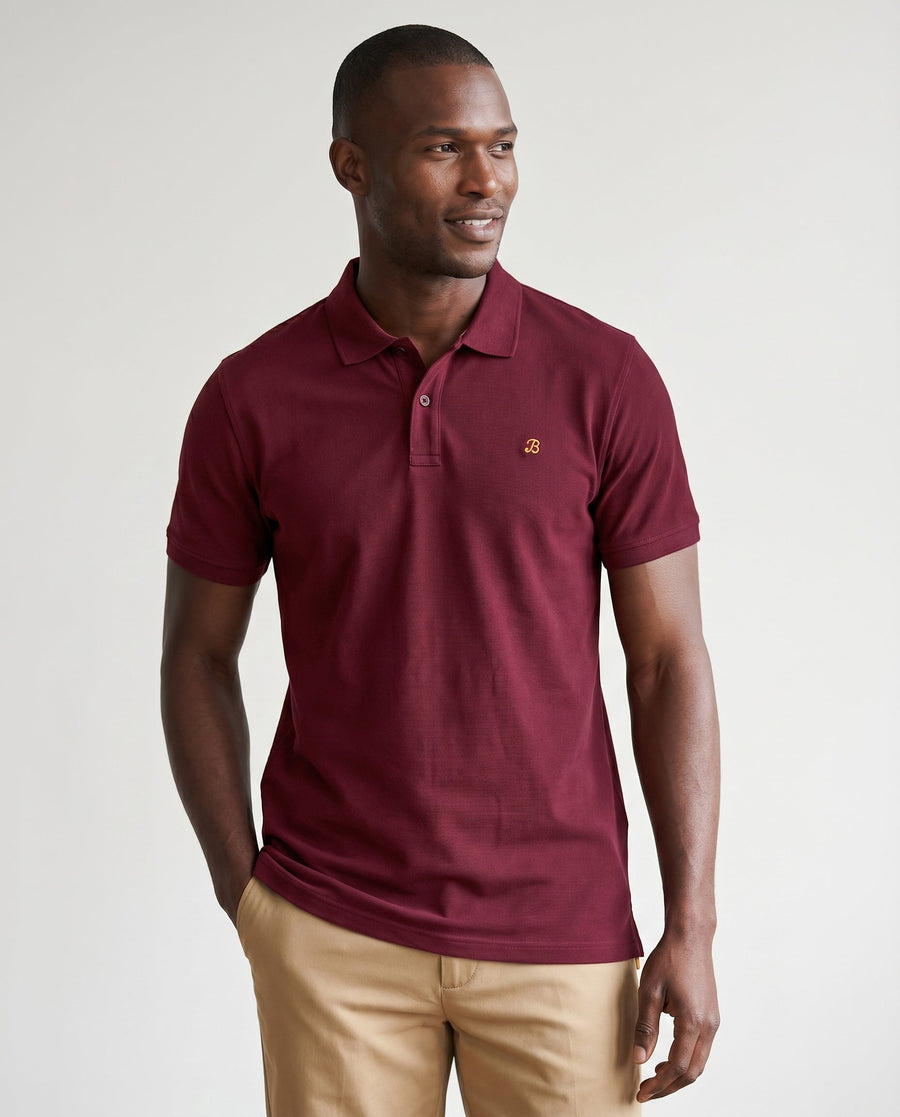 Maroon Regular Fit Cotton Polo Shirt