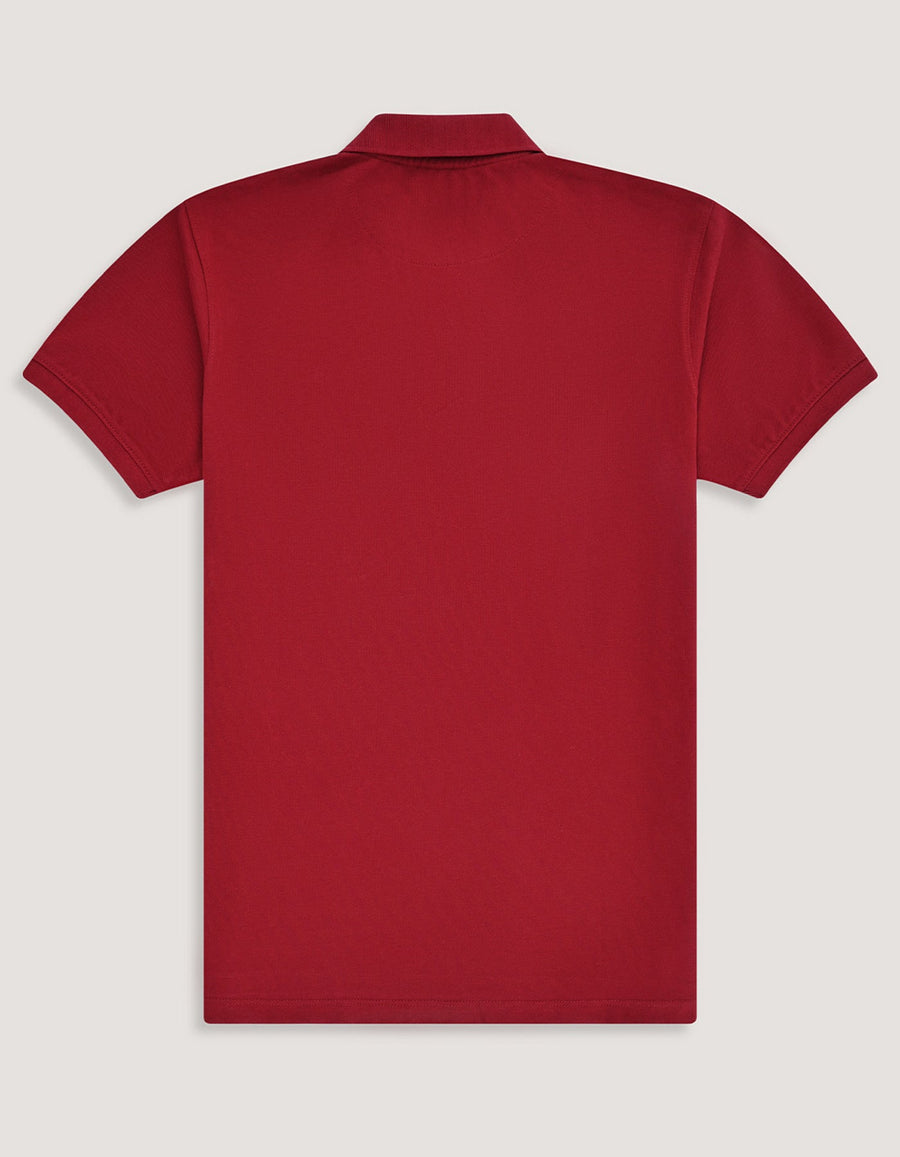 Red Regular Fit Cotton Polo Shirt