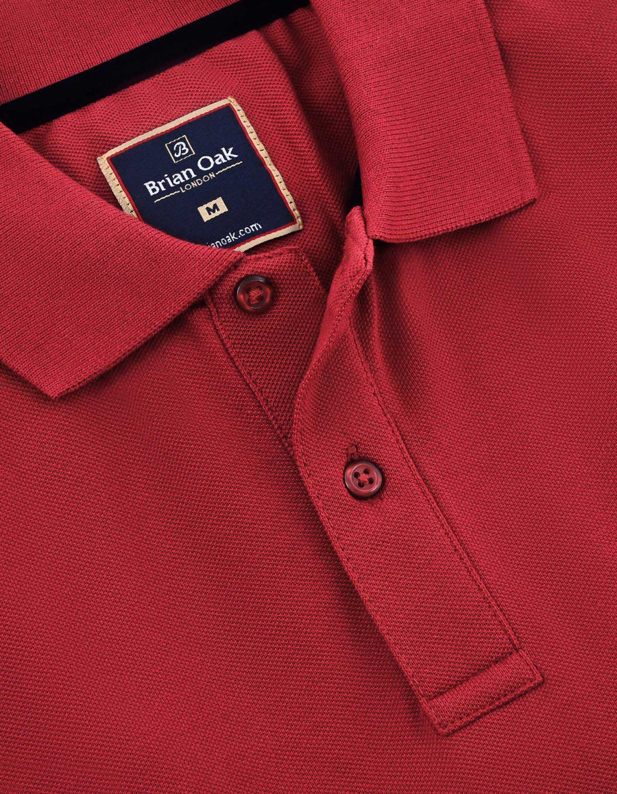 Red Regular Fit Cotton Polo Shirt
