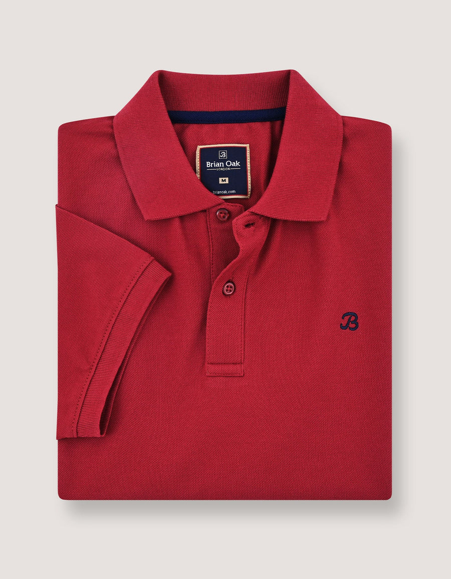 Red Regular Fit Cotton Polo Shirt