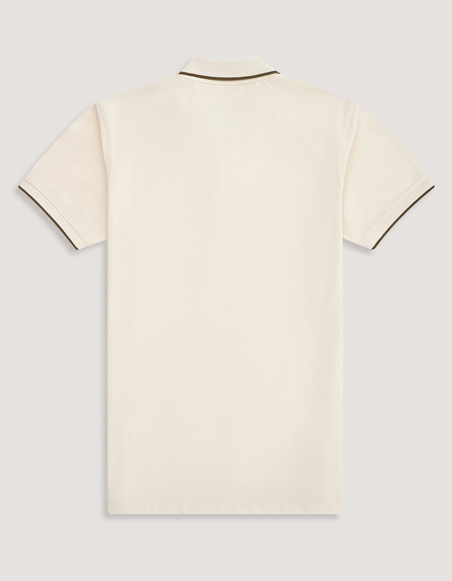 Off White Pique Polo Shirt