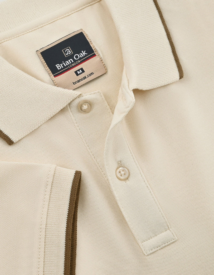 Off White Pique Polo Shirt