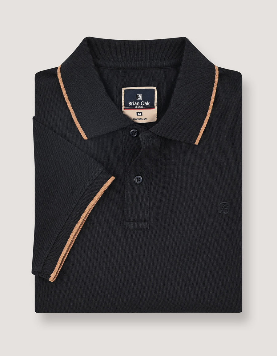 Black Pique Polo Shirt