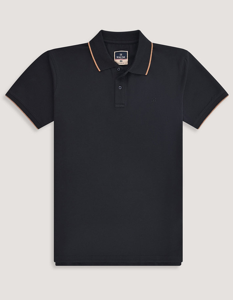Black Pique Polo Shirt