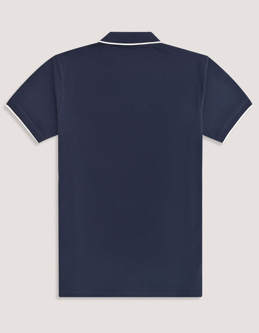 Navy Regular Fit Cotton Polo Shirt