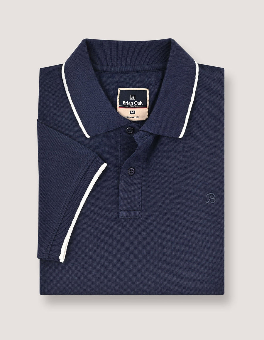 Navy Regular Fit Cotton Polo Shirt