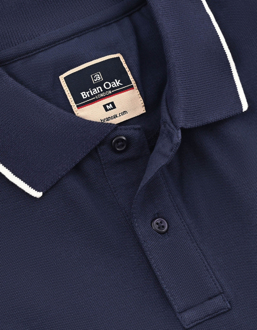 Navy Regular Fit Cotton Polo Shirt