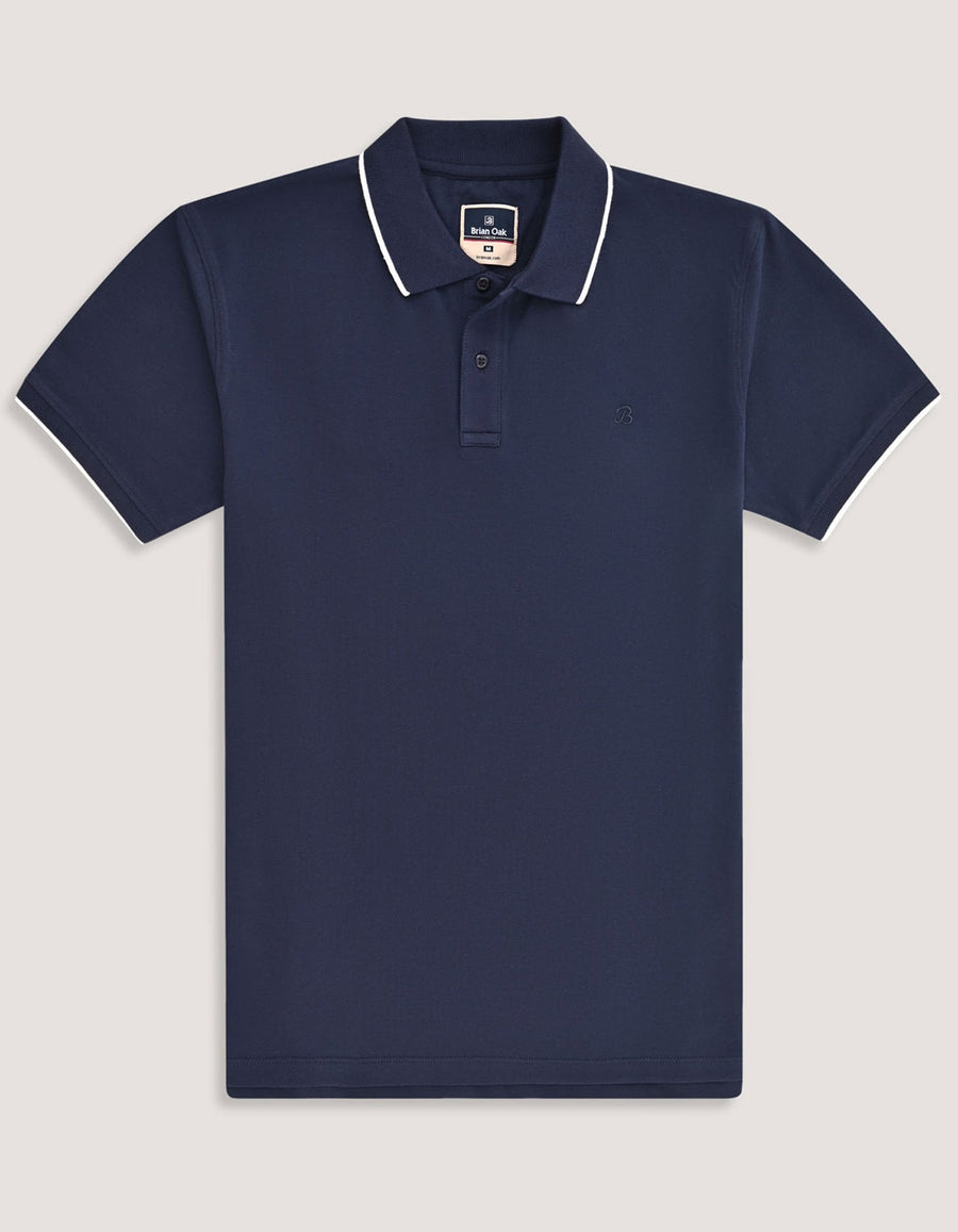 Navy Regular Fit Cotton Polo Shirt