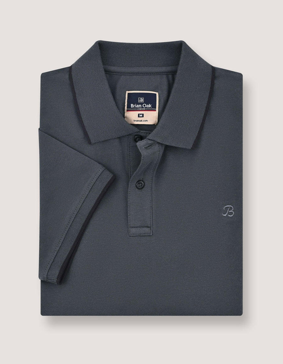 Charcoal Grey Pique Polo Shirt