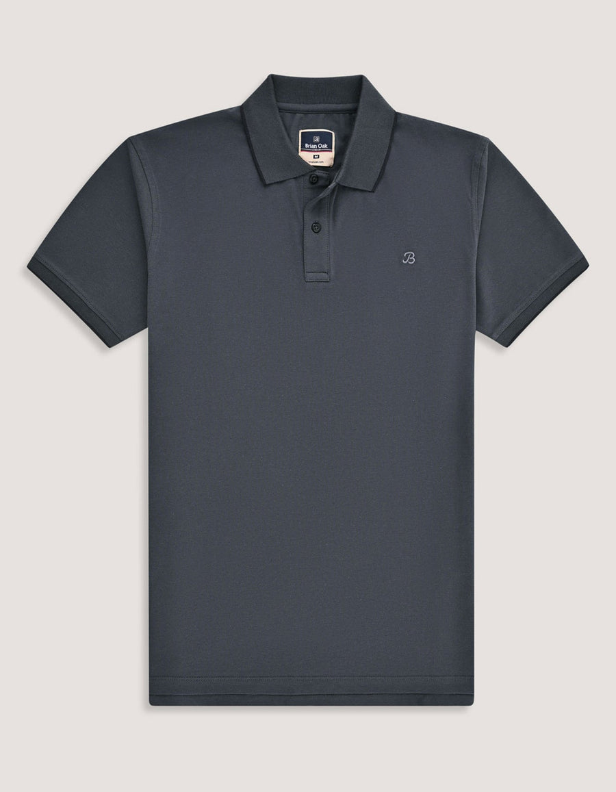 Charcoal Grey Pique Polo Shirt