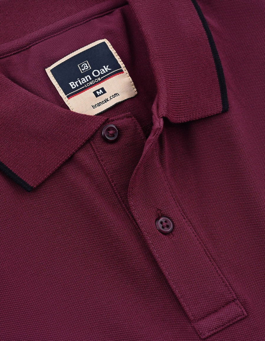 Regular Fit Maroon Cotton Polo Shirt