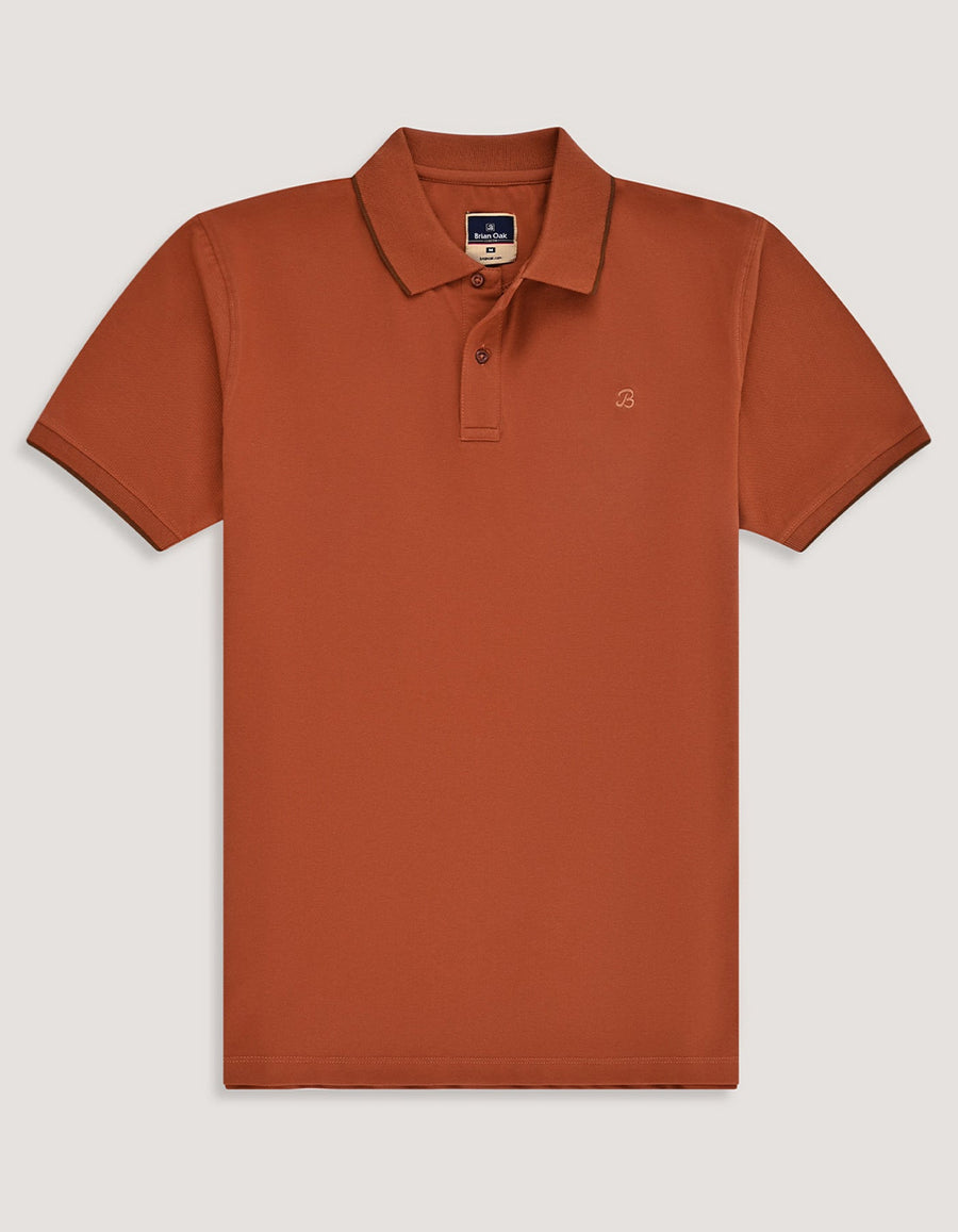 Rust Regular Fit Cotton Polo Shirt