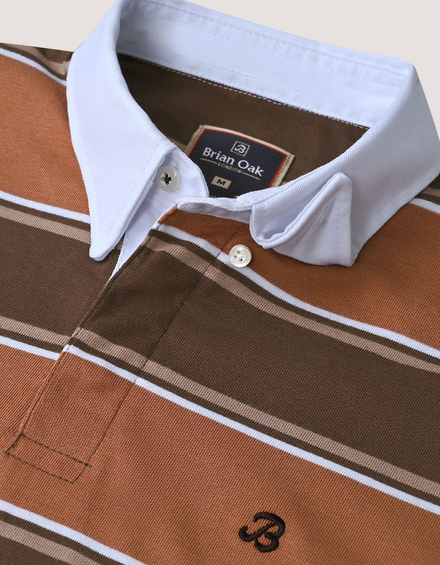 Rust Striped Rugby Shirt