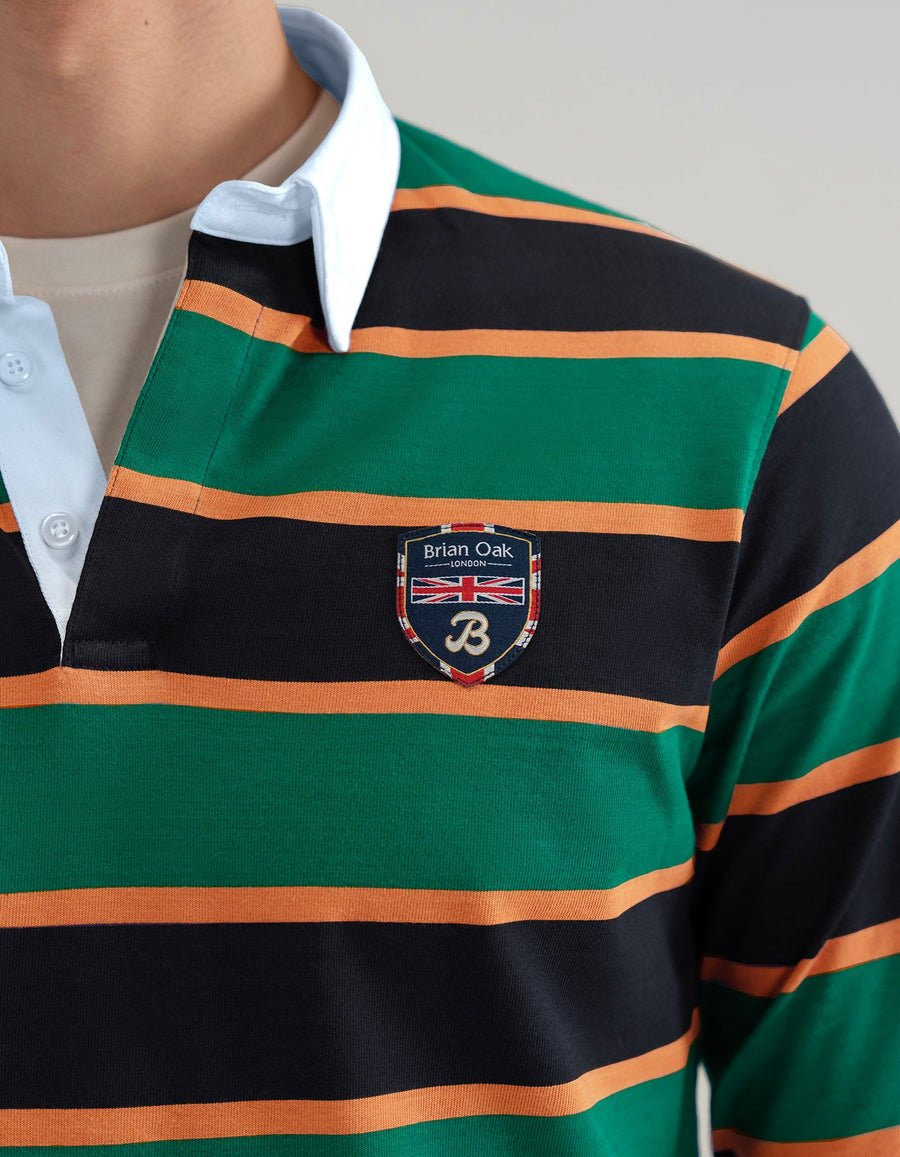 British Green Striped Rugby Shirt