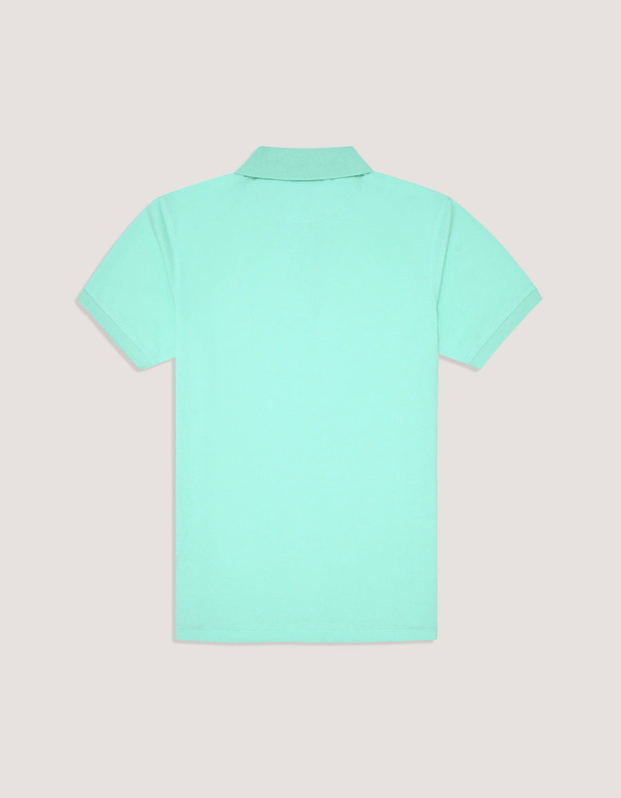 Aqua Tipped Pique Polo Shirt