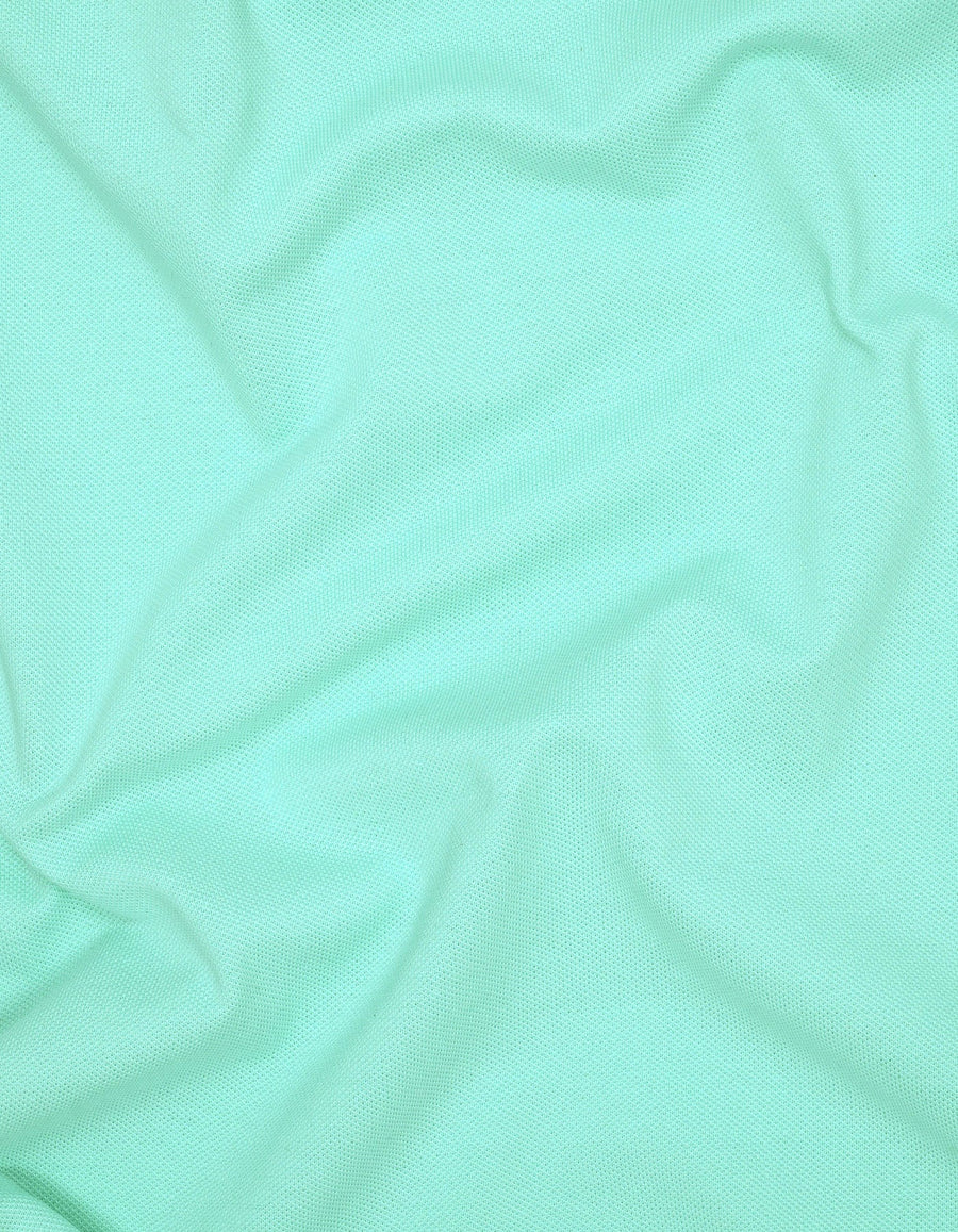 Aqua Tipped Pique Polo Shirt