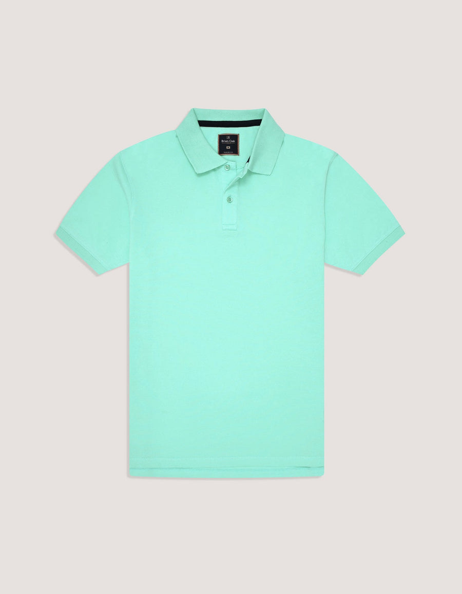 Aqua Tipped Pique Polo Shirt