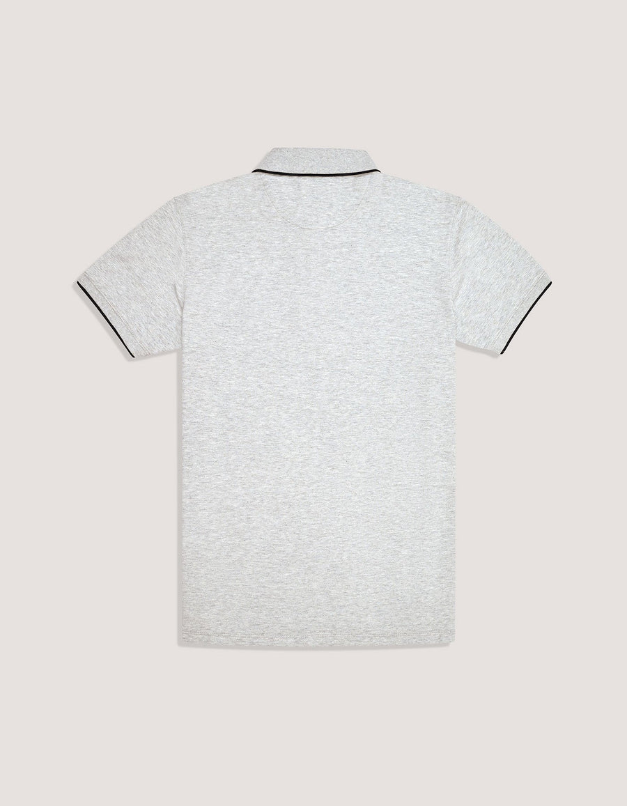 Grey Regular fit Cotton Polo Shirt