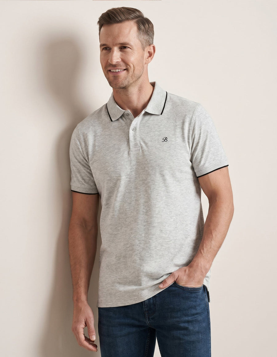 Grey Regular fit Cotton Polo Shirt