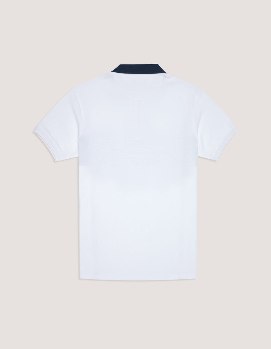 White Zip Neck Polo Shirt