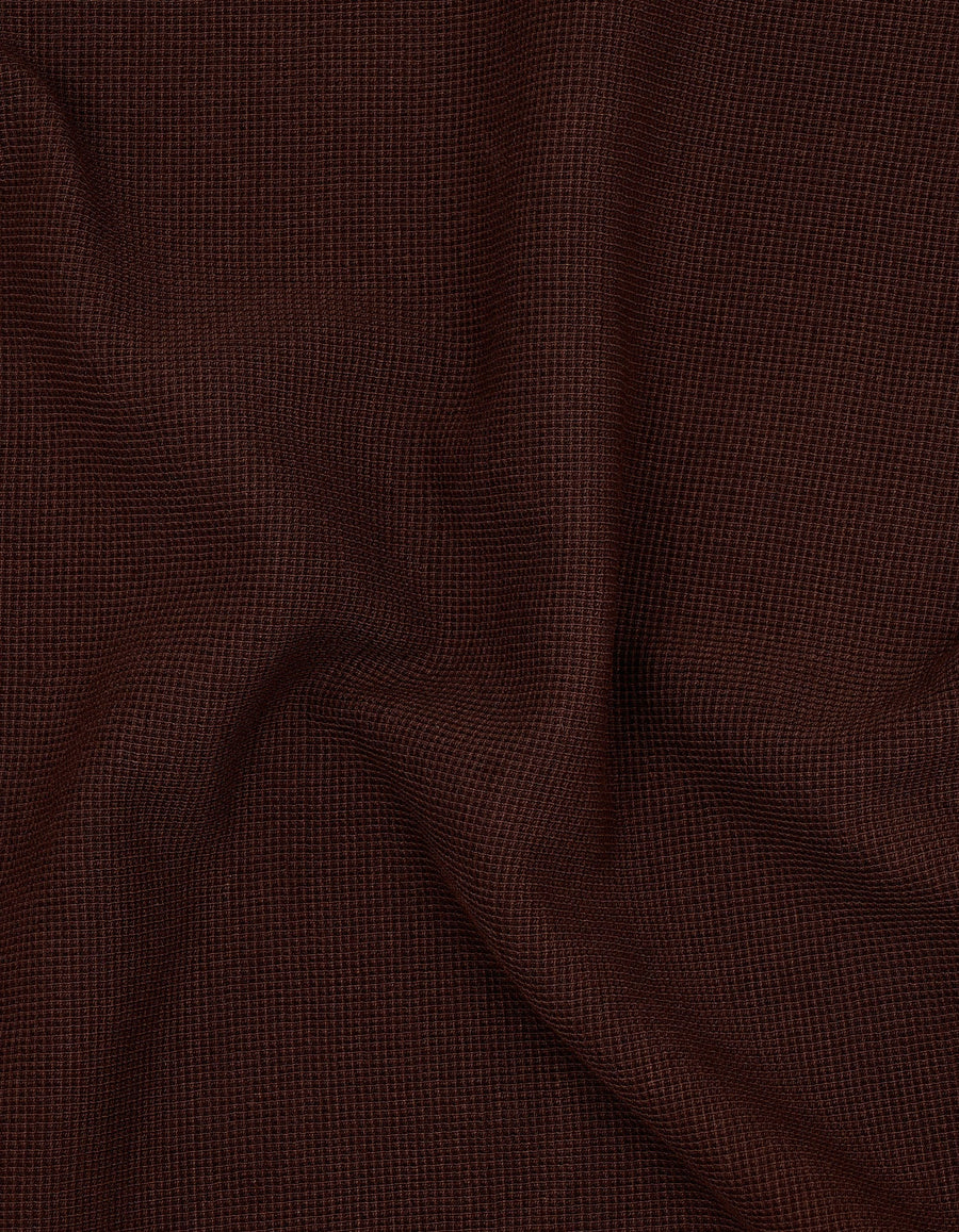 Brown Zip Neck Polo Shirt