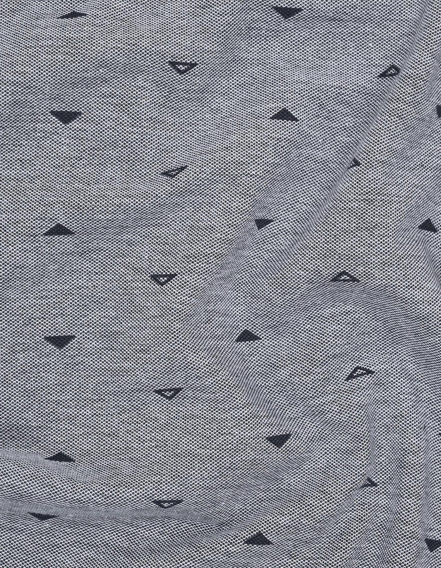 Navy Printed Cotton Polo Shirt