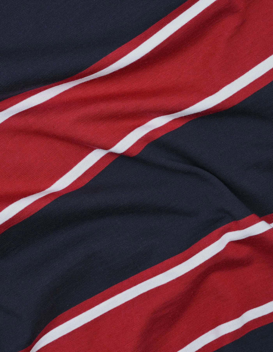 Multi Striped Contrast Collar Polo Shirt