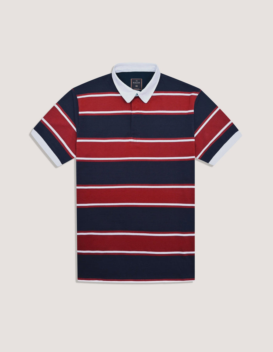 Multi Striped Contrast Collar Polo Shirt