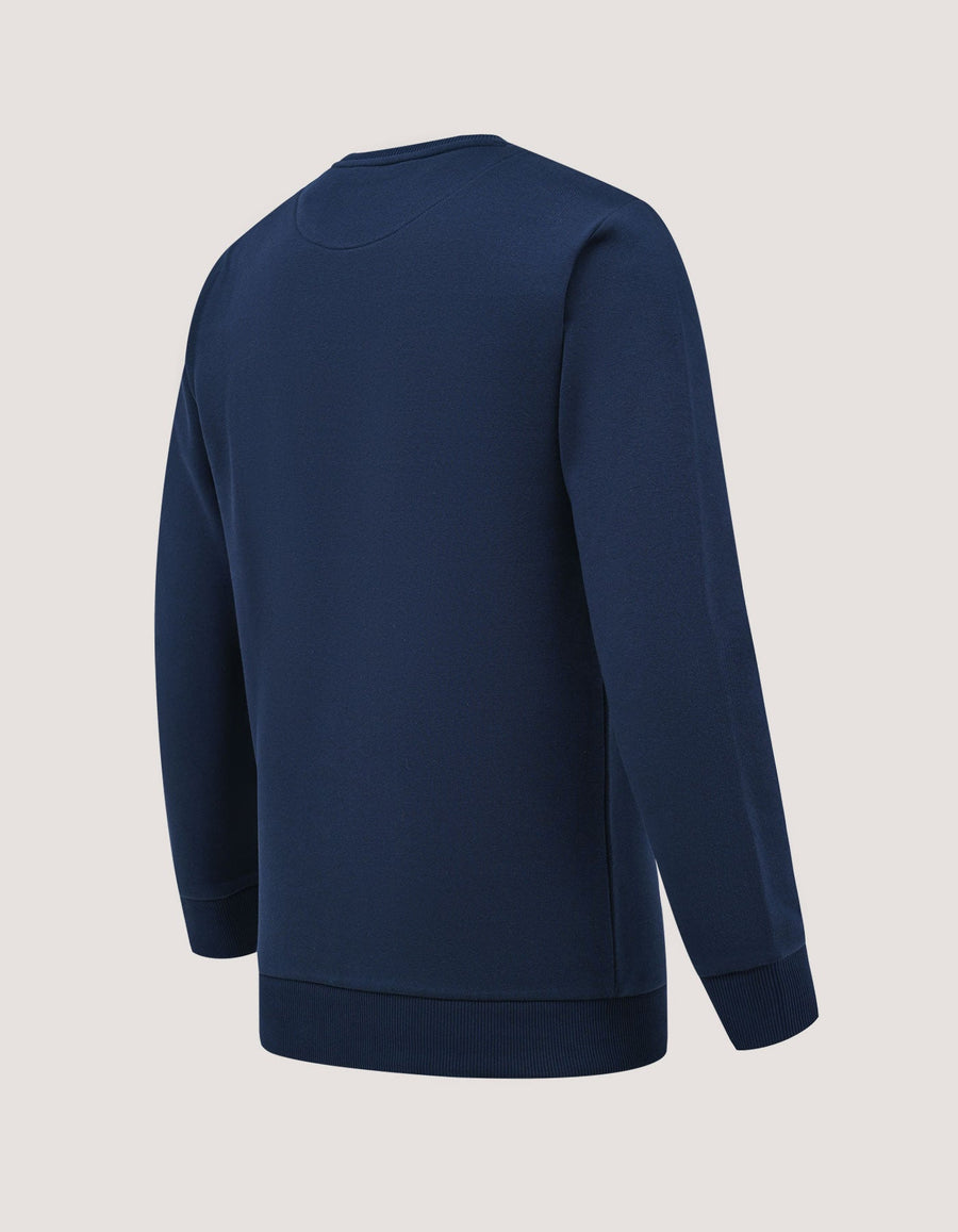 Modern Panelled Navy Fleece Sweatshirt