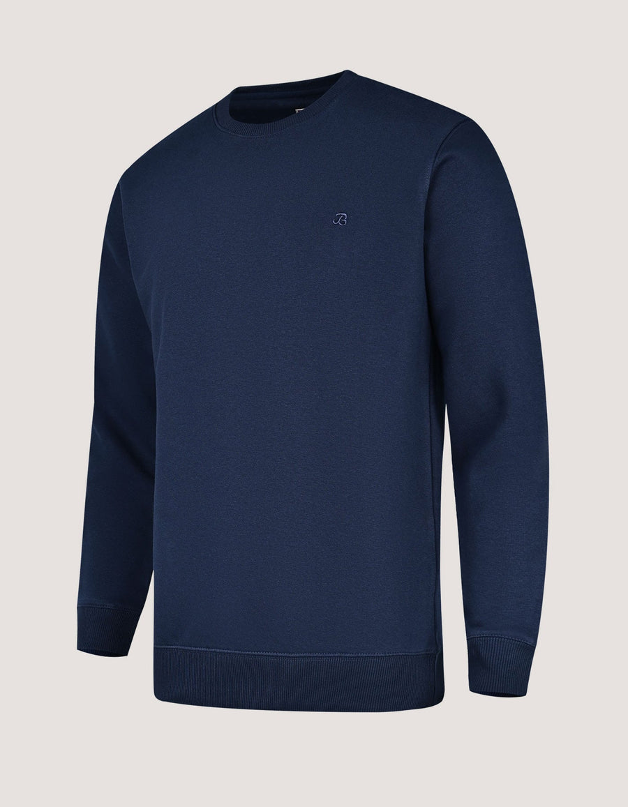 Navy Crew Neck Fleece Sweatshirt