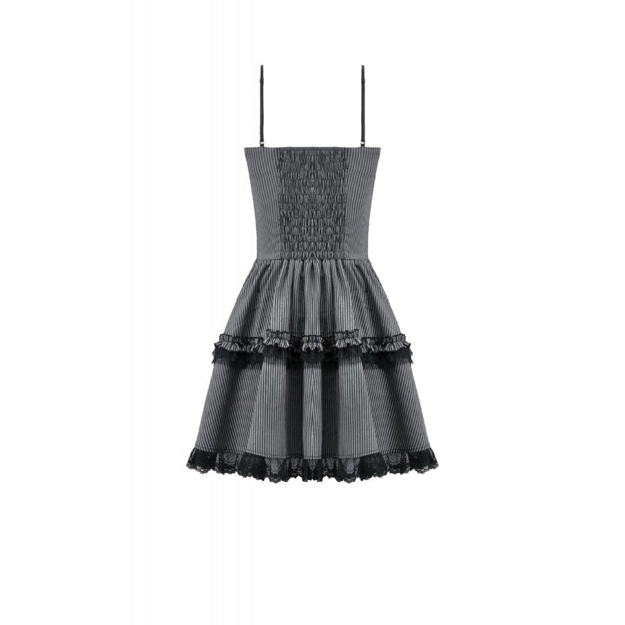 Dark in Love Striped Gothic Mini Dress