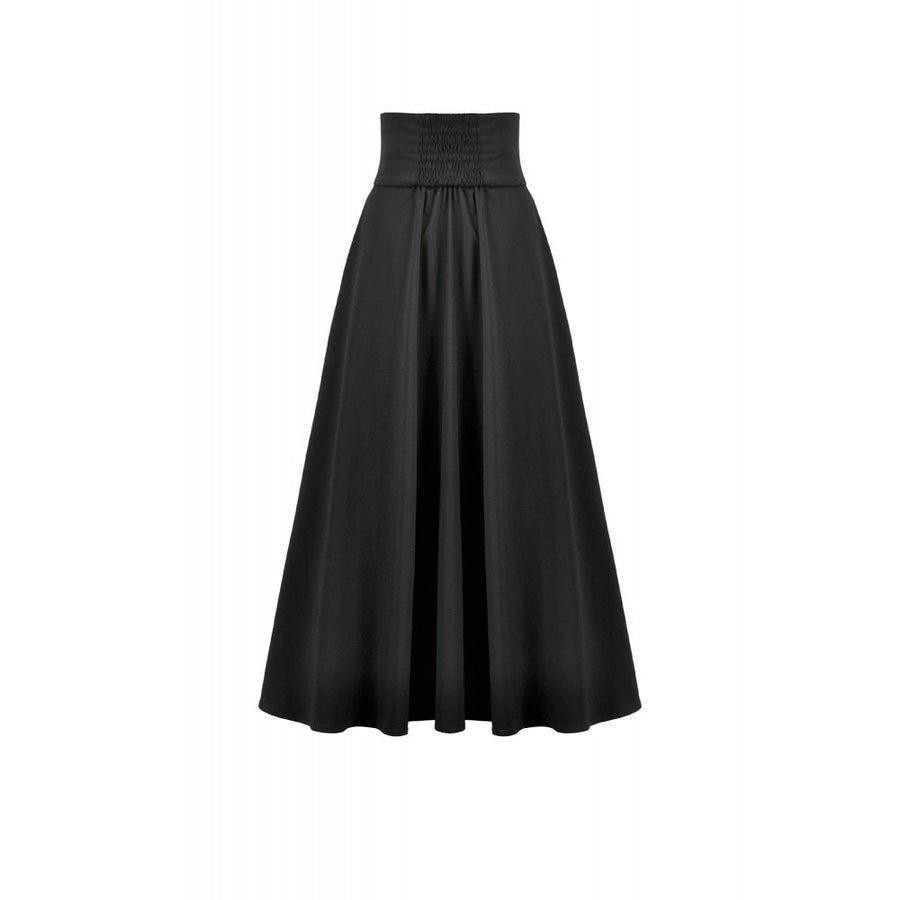 Dark In Love Dalaria High Waist Gothic Long Skirt - Lace Inset Panel