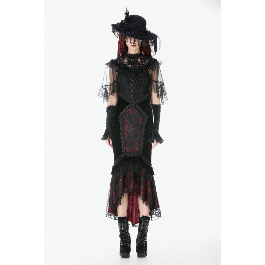 Dark in Love Gothic Elegant Velvet Mermaid Skirt