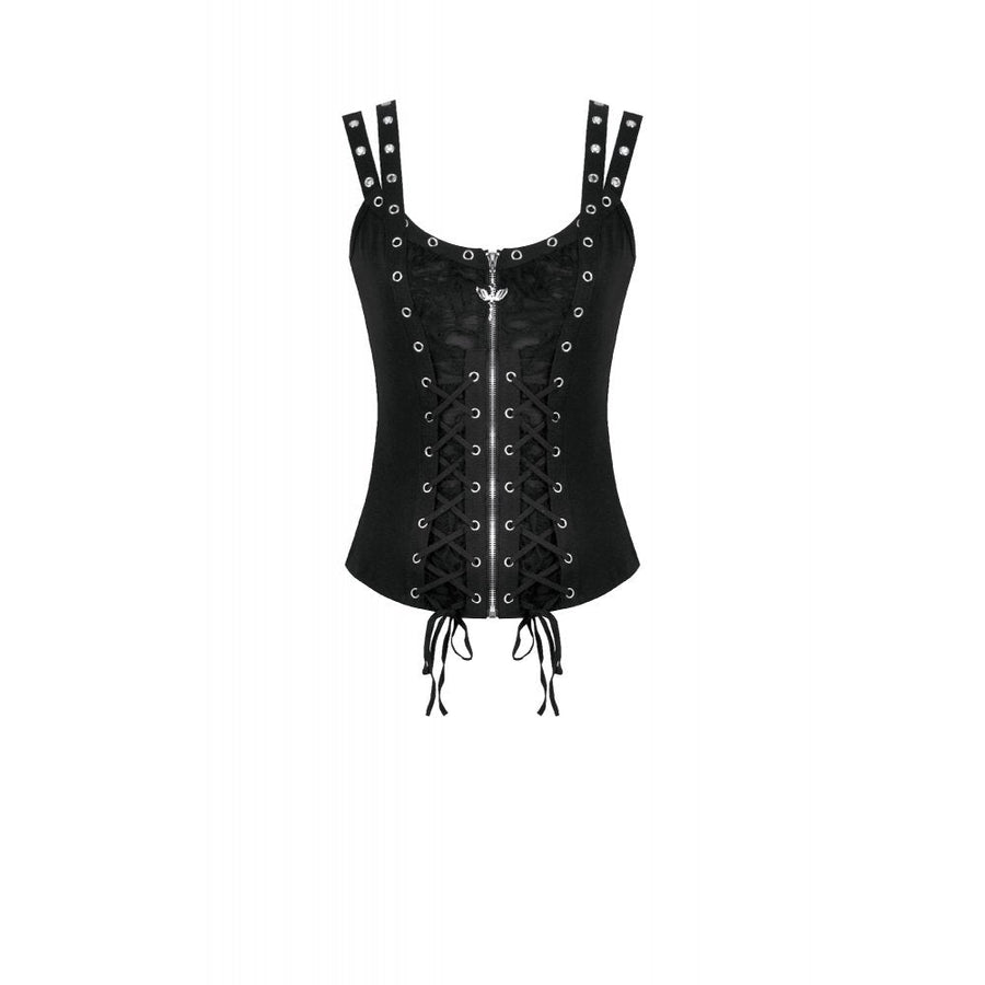 Dark in Love Punk Lace-Up Corset Style Top