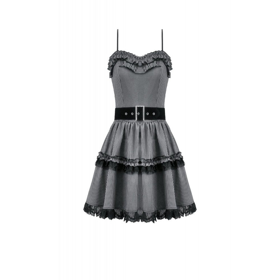 Dark in Love Striped Gothic Mini Dress
