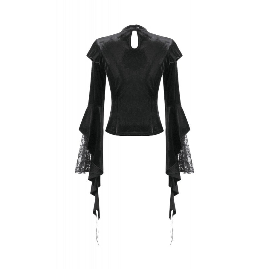 Dark in Love Gothic Velvet Lace High-Neck Top