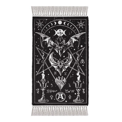 Bat Moon Phase Rug Gothic Cotton Wall Floor Decor