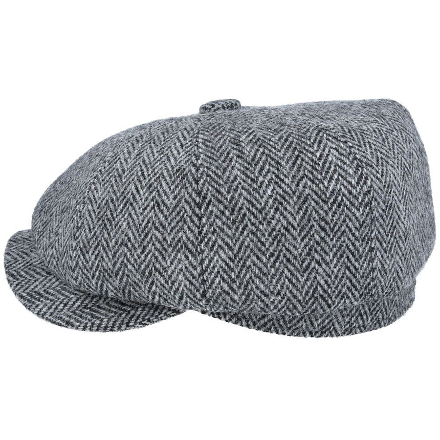 Harris Tweed Herringbone Newsboy Cap – Grey