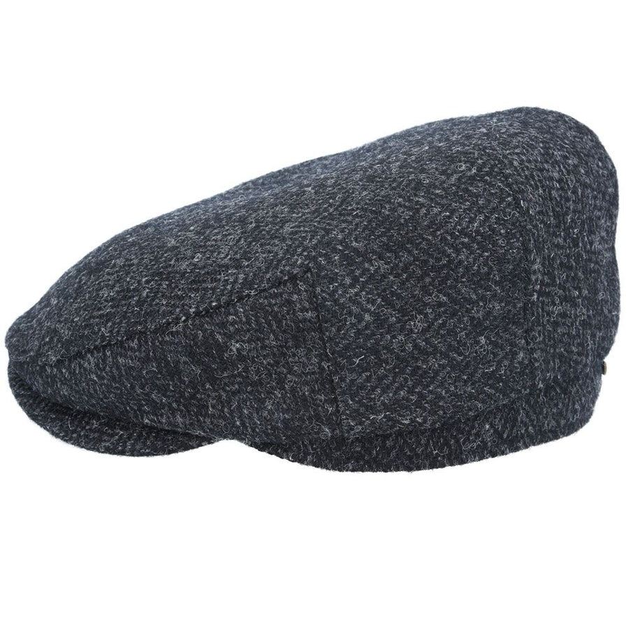 Harris Tweed Herringbone Flat Cap – Navy