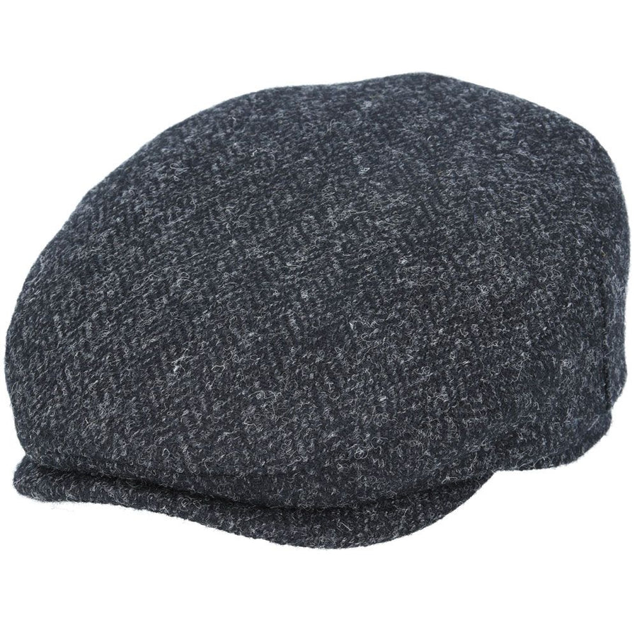 Harris Tweed Herringbone Flat Cap – Navy