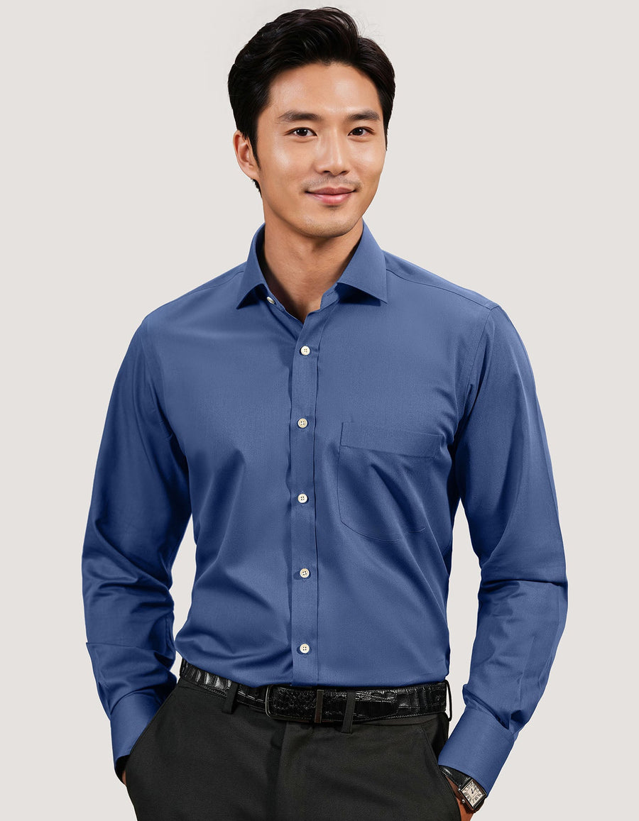 Medium Blue Easy Iron Dress Shirt