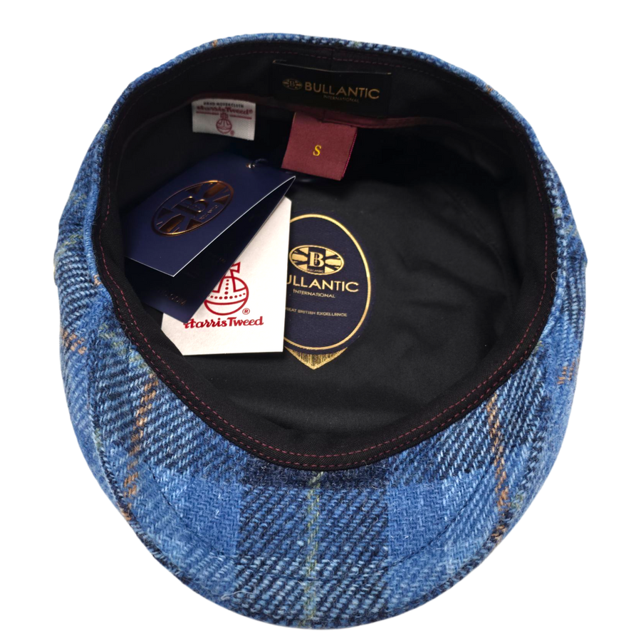 Light Blue Tartan Harris tweed Flat Cap