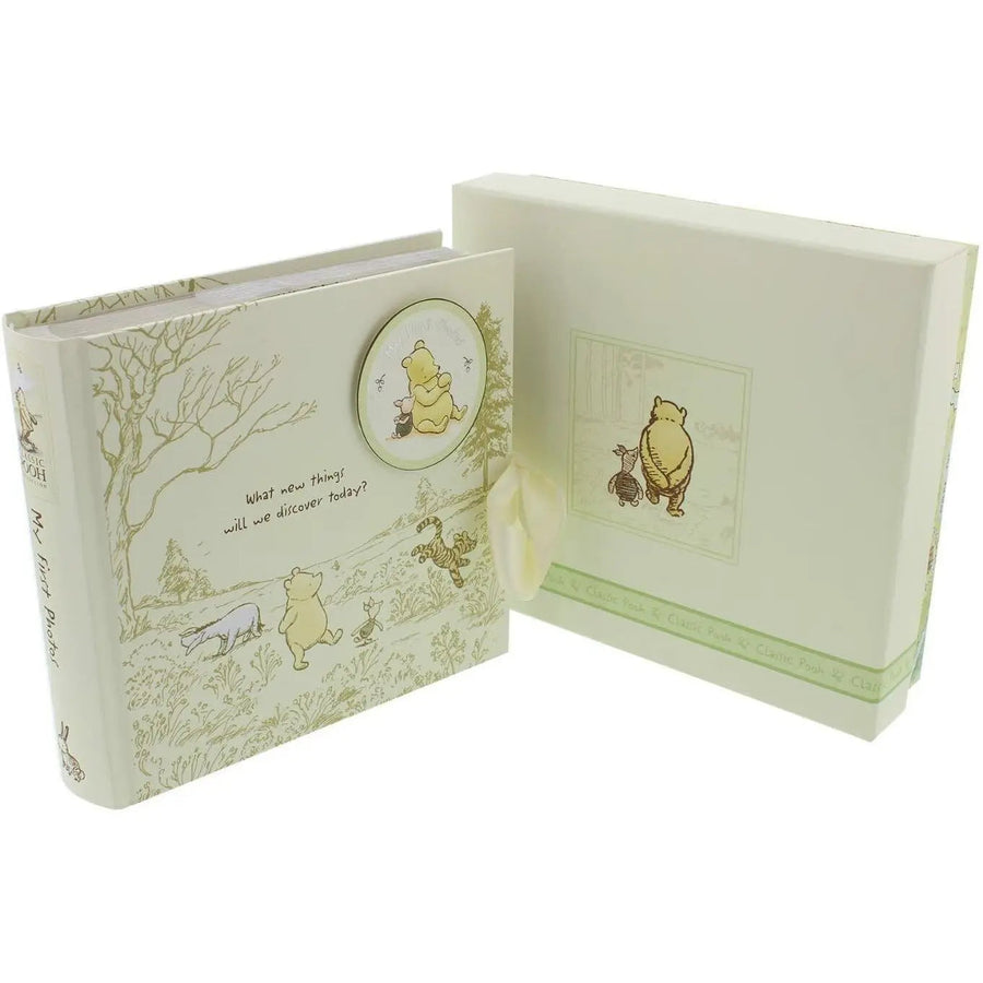Disney Pooh Baby Photo Album 6x4 Pictures Keepsake Book Ribbon Gift Classic New
