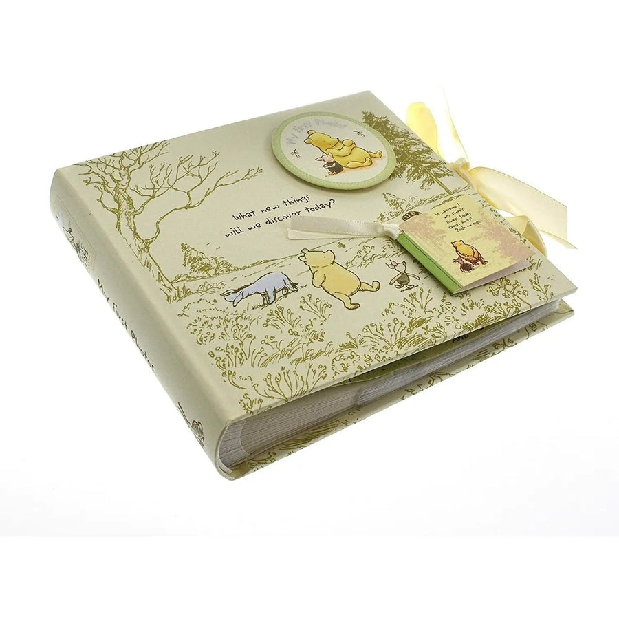 Disney Pooh Baby Photo Album 6x4 Pictures Keepsake Book Ribbon Gift Classic New