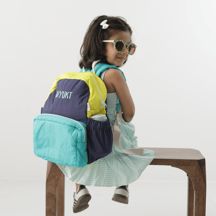 Colour Chaos Personalised School Bag, Hand-Embroidered