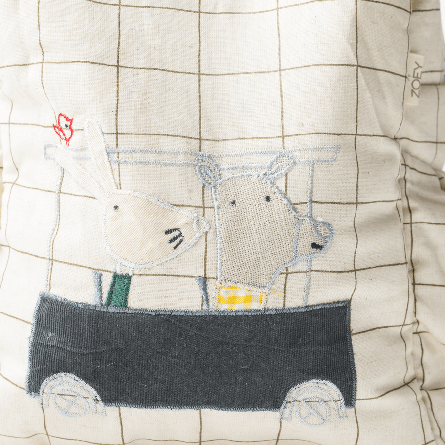 Buggy Ride Personalised School Bag, Hand-Embroidered