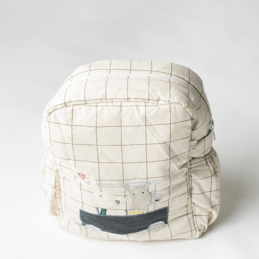 Buggy Ride Personalised School Bag, Hand-Embroidered