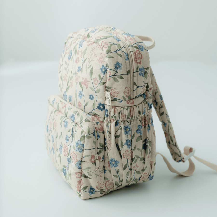 Flora Trail Personalised School Bag, Hand-Embroidered