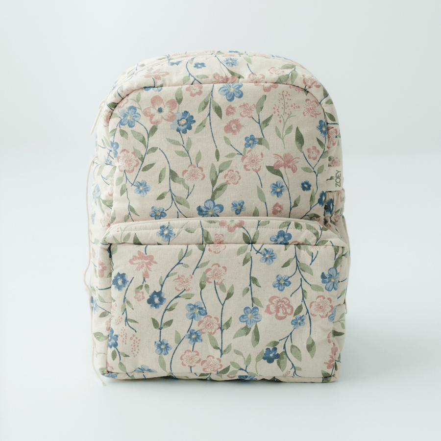 Flora Trail Personalised School Bag, Hand-Embroidered