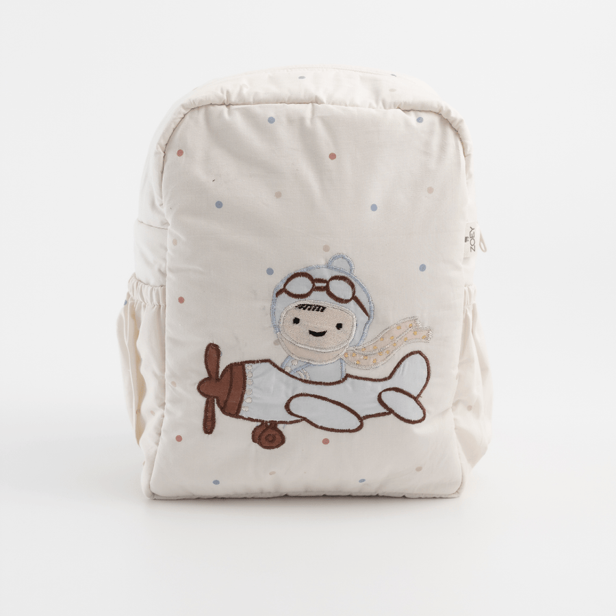 Little Aviator Personalised School Bag, Hand-Embroidered